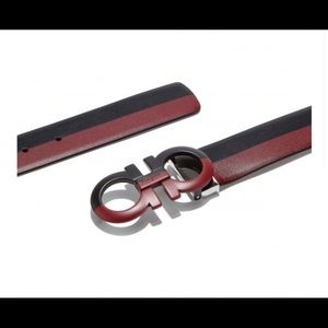 Unisex Salvatore Ferragamo red/black riviera belt